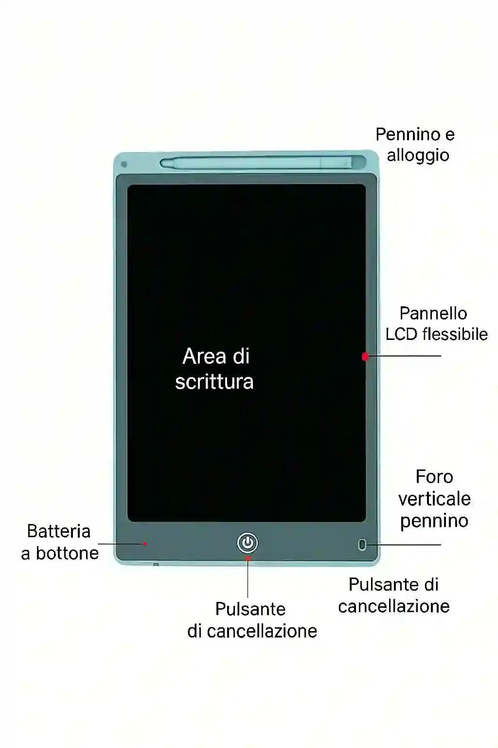 TAVOLETTA GRAFICA LCD 8.5” per Bambini – Scrivi, Disegna e Cancella con un Tocco - BAZAR360