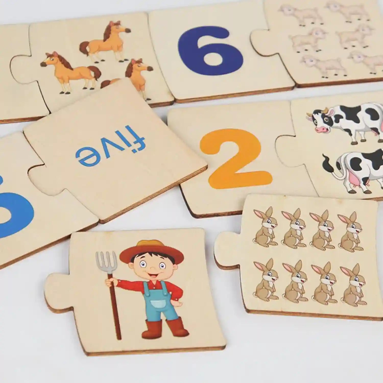PUZZLE MONTESSORI IN LEGNO – Numeri, Quantità e Parole per Bambini 3+ - BAZAR360