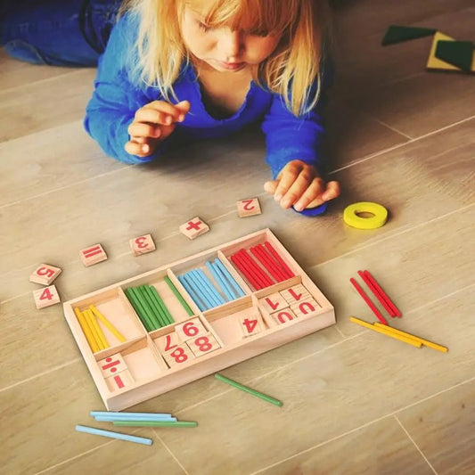 GIOCO EDUCATIVO MONTESSORI – Numeri, Operazioni e Bastoncini Colorati in Legno - BAZAR360