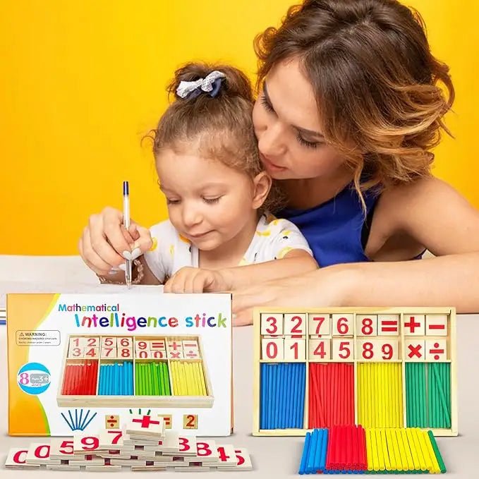 GIOCO EDUCATIVO MONTESSORI – Numeri, Operazioni e Bastoncini Colorati in Legno - BAZAR360