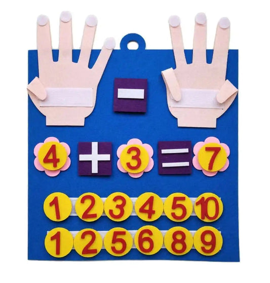 LAVAGNA IN FELTRO - operazioni matematiche con le mani - BAZAR360